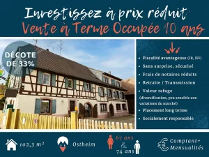 Appartement en vente avec paiement à terme et occupation temporaire à Ostheim (viager temporaire)