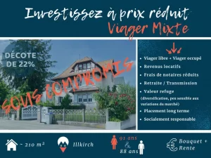 Maison en viager libre et occupé Illkirch (proche Strasbourg)