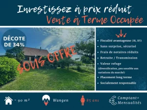 Wangen maison vente à terme occupée (Bas Rhin)