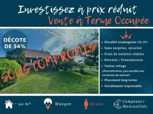 Wangen maison vente à terme occupée (Bas Rhin)