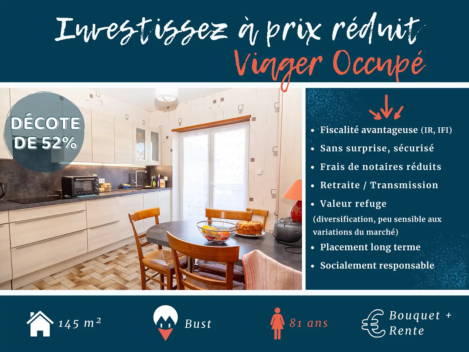 Maison bi-famille en viager occupé Bust