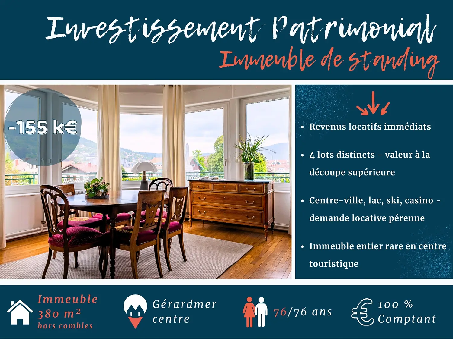Immeuble viager Gérardmer centre – Revenus + Décote 20 % | Osez Viager Gerardmer immeuble viager mixte