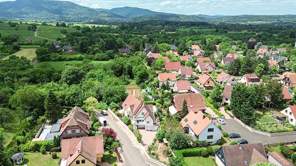 Obernai vente de nue propriete vue aerienne